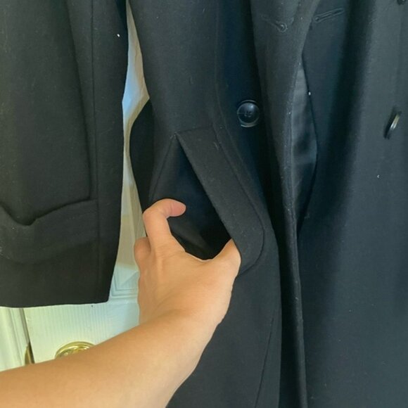 ITALIAN MELTON LONG TRENCH COAT - Picture 10 of 15